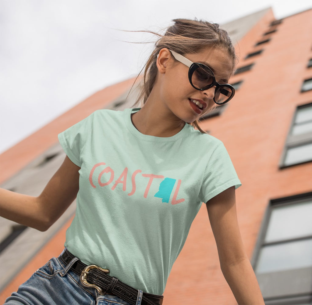 Coastal Mississippi Sunset Red Unisex Jersey Tee