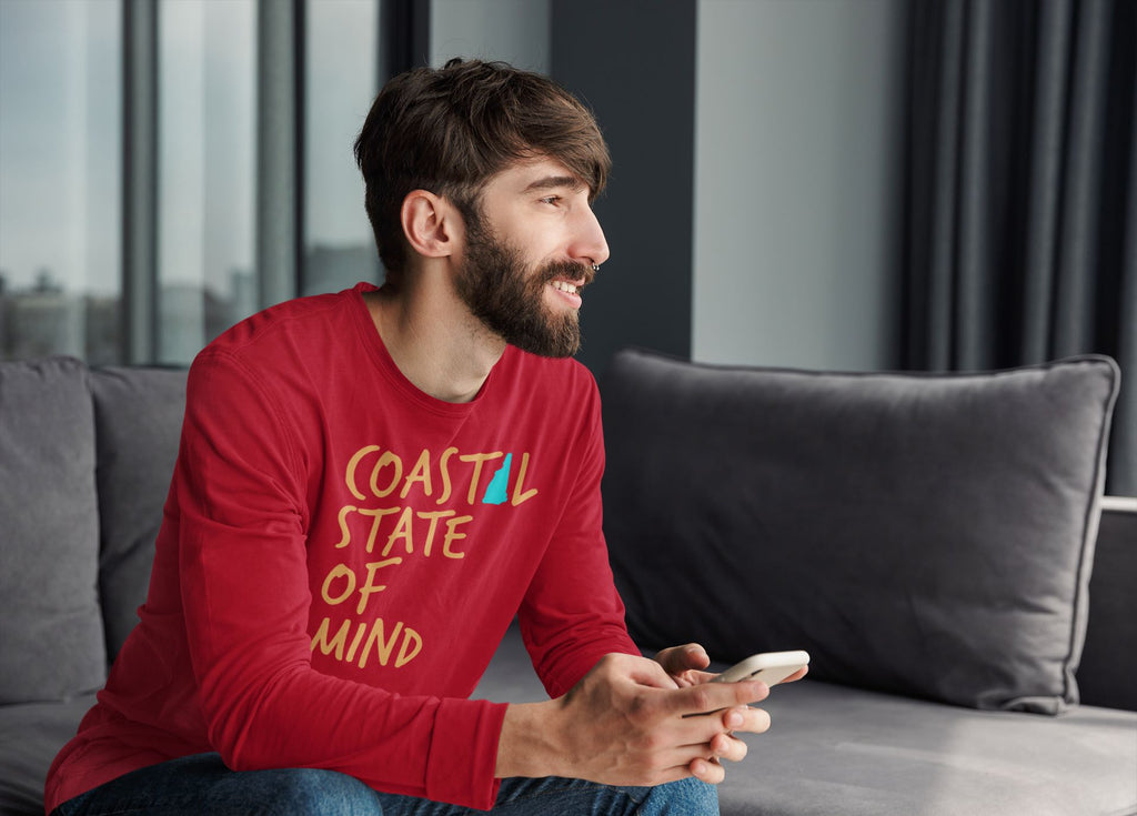 Coastal State of Mind New Hampshire Beachfront Long Sleeve Unisex Tee