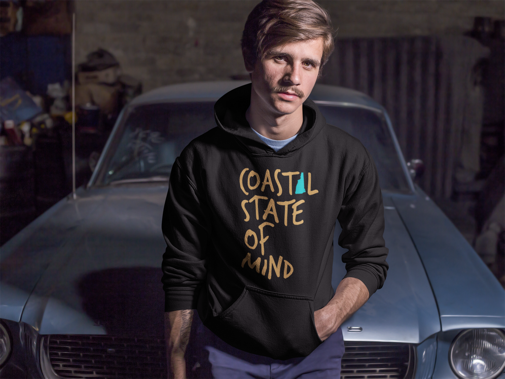 Coastal State of Mind New Hampshire Sunset Gold Unisex Hoodie