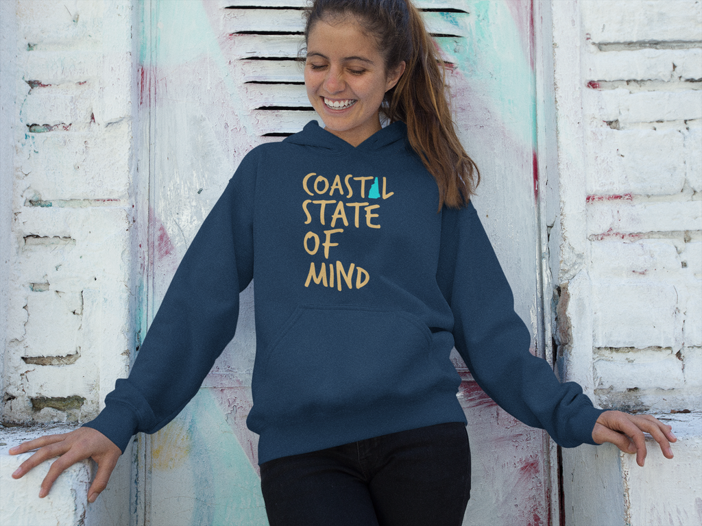 Coastal State of Mind New Hampshire Sunset Gold Unisex Hoodie