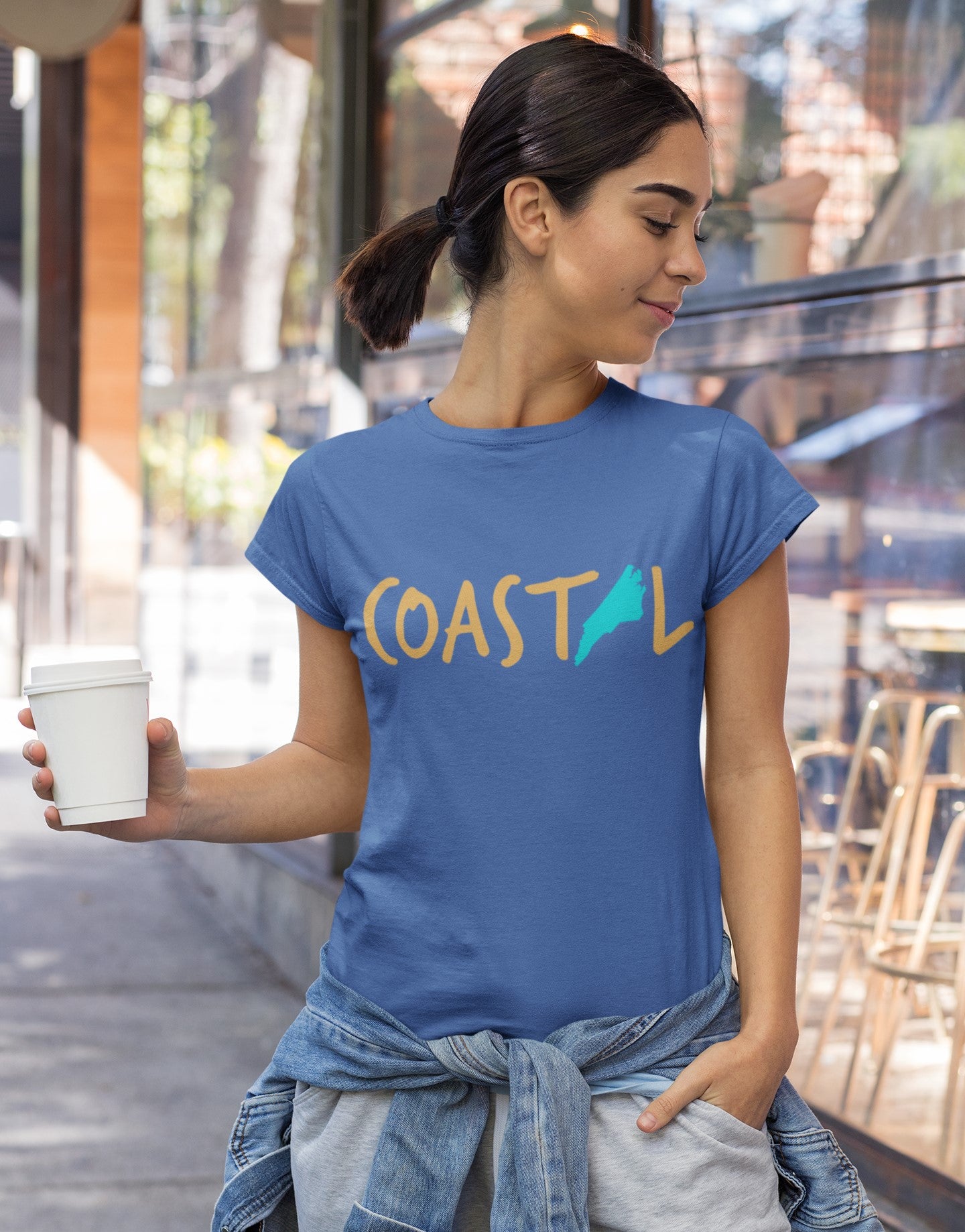 Coastal North Carolina Sunset Gold Unisex Jersey Tee