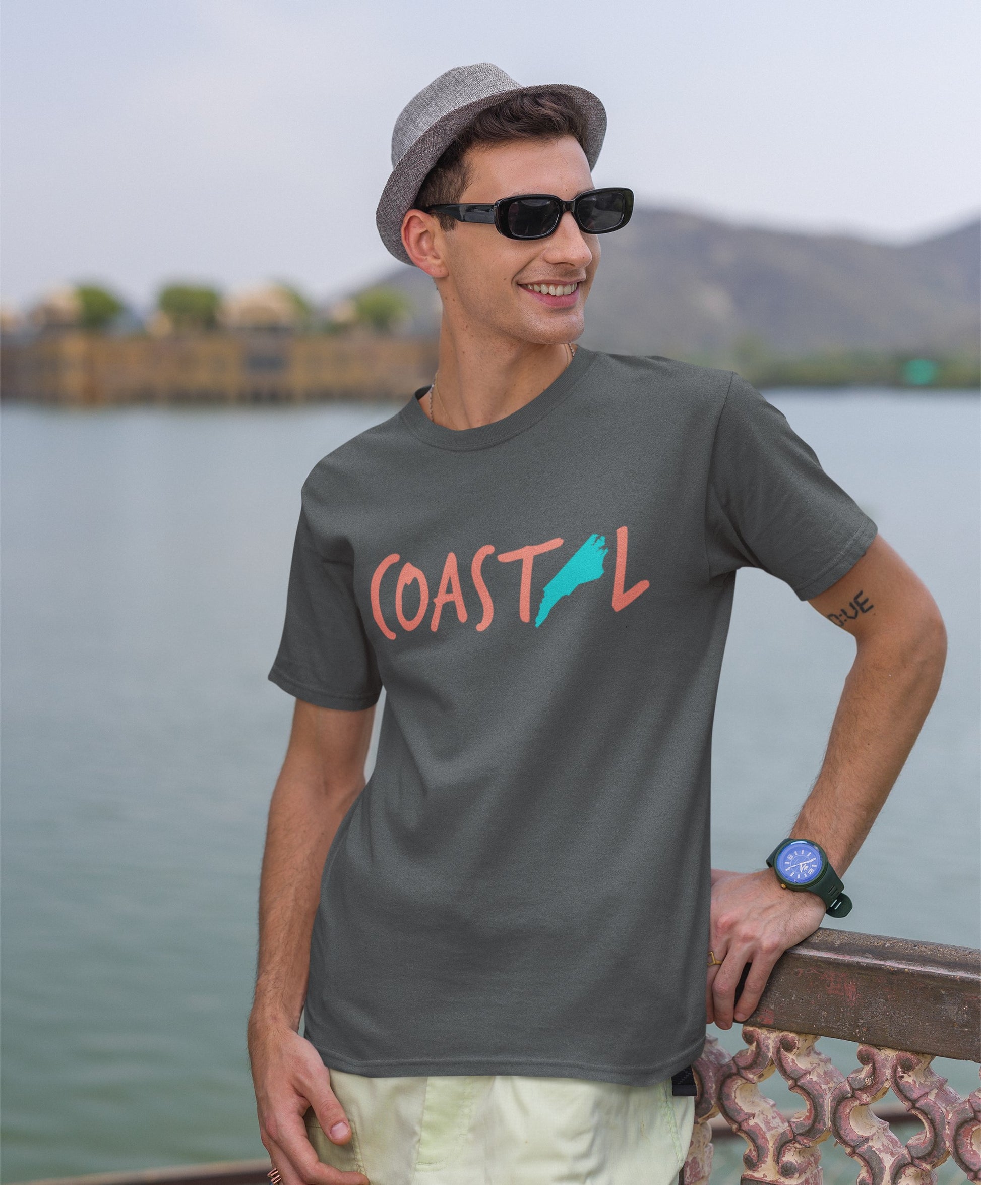 Coastal North Carolina Sunset Red Unisex Jersey Tee