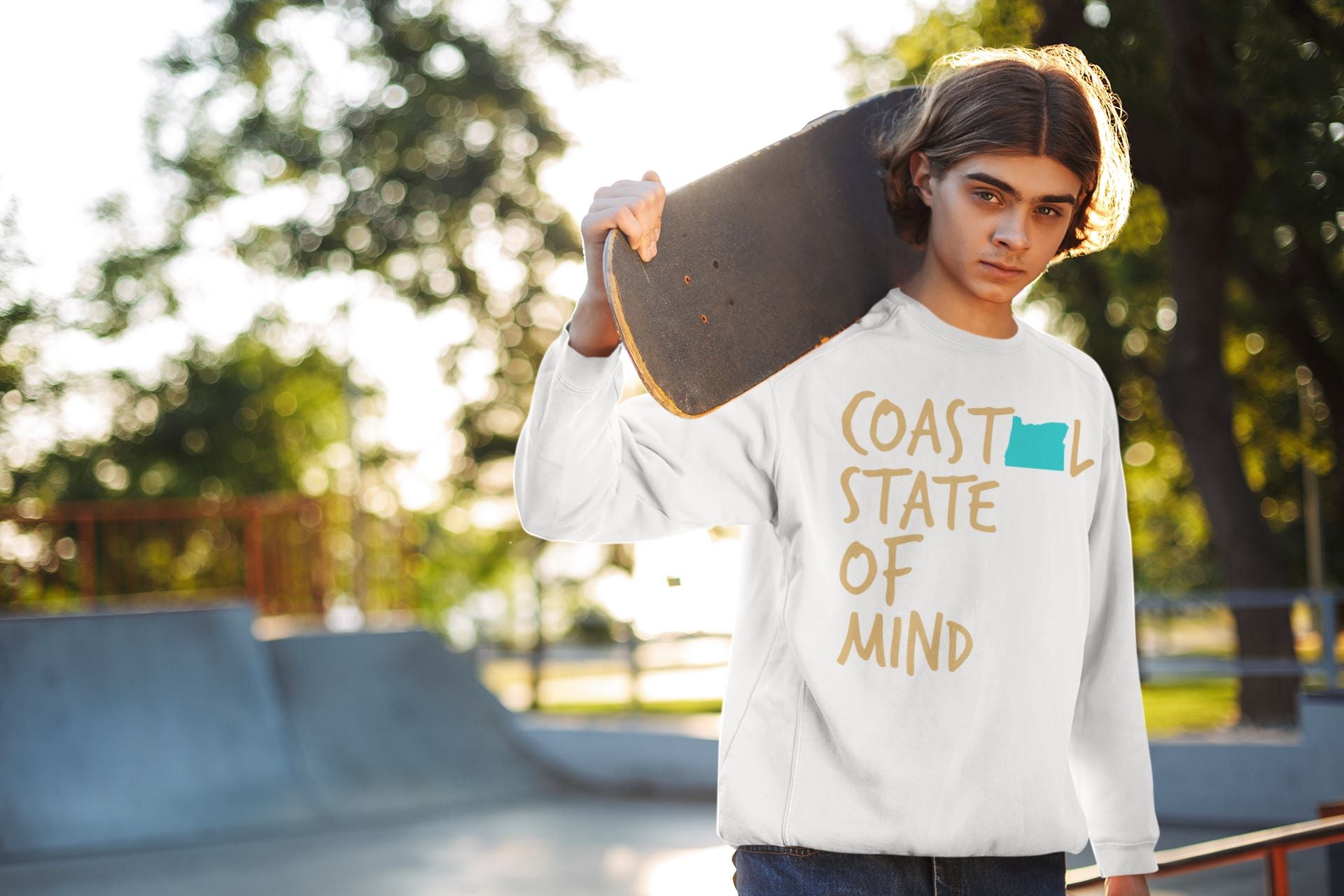 Coastal State of Mind Oregon Driftwood Unisex Sweatshirt