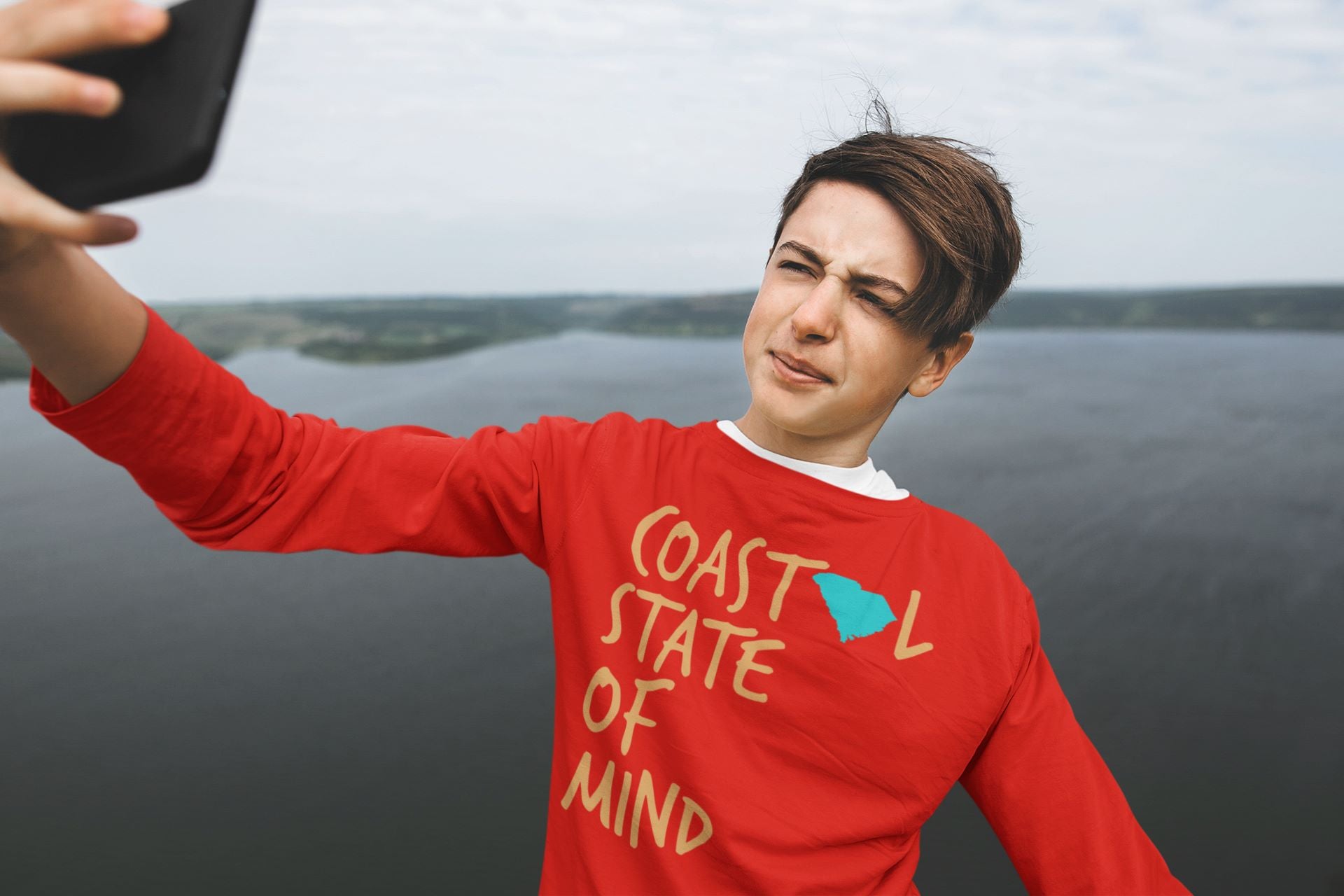Coastal State of Mind Oregon Beachfront Long Sleeve Unisex Tee