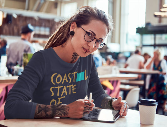 Coastal State of Mind Oregon Beachfront Long Sleeve Unisex Tee