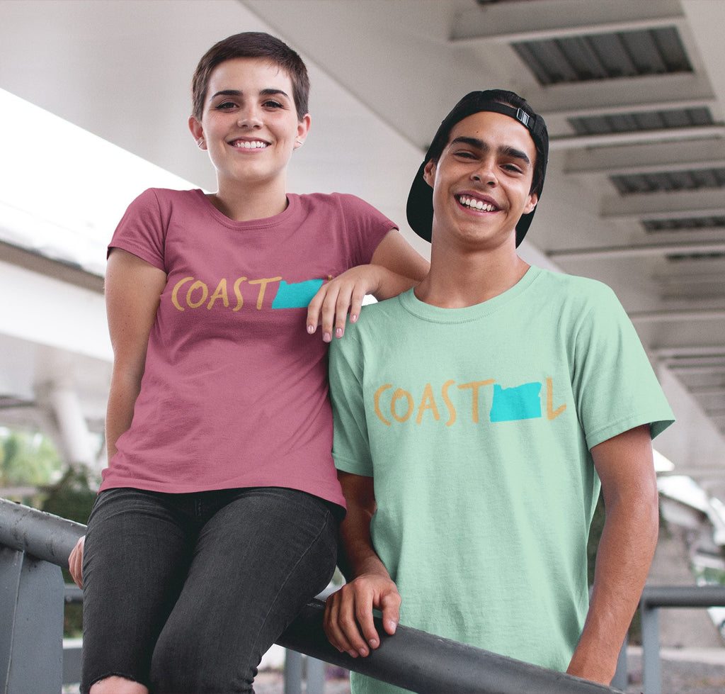 Coastal Oregon Sunset Gold Unisex Jersey Tee