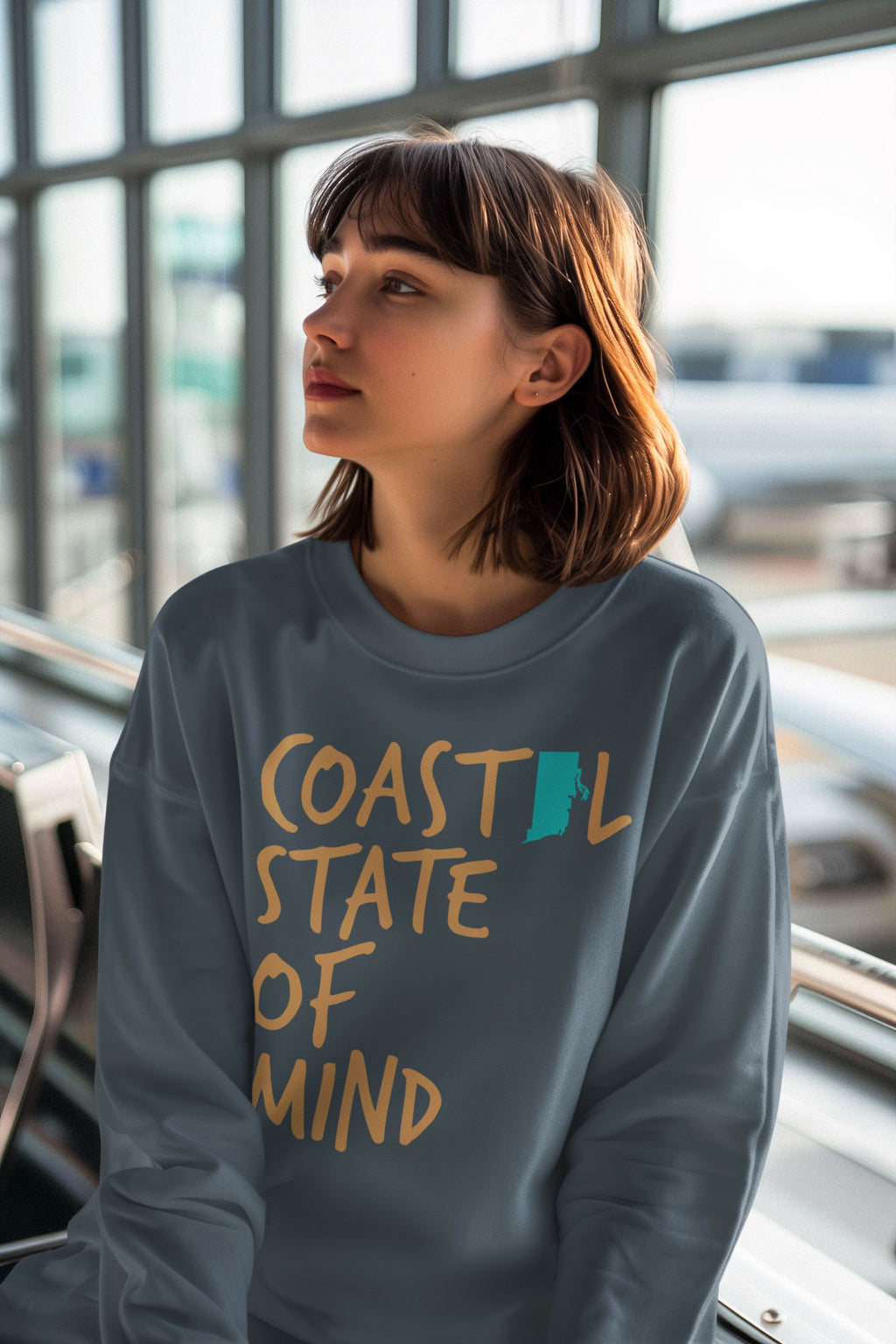 Coastal State of Mind Rhode Island Driftwood Unisex Sweatshirt