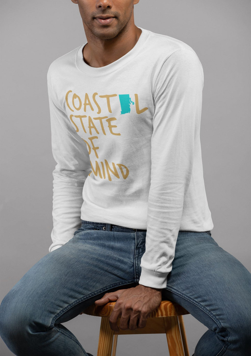 Coastal State of Mind Rhode Island Beachfront Long Sleeve Unisex Tee