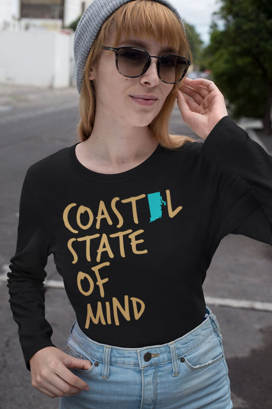 Coastal State of Mind Rhode Island Beachfront Long Sleeve Unisex Tee