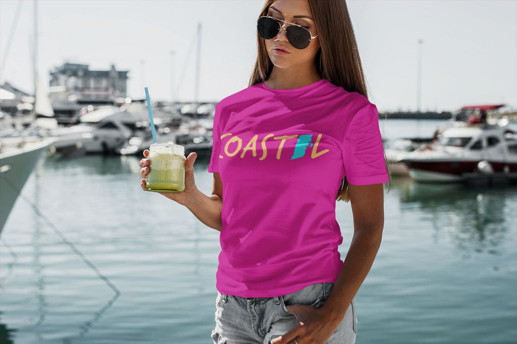 Coastal Rhode Island Sunset Gold Unisex Jersey Tee