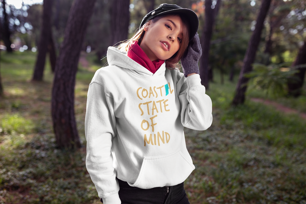 Coastal State of Mind Rhode Island Sunset Gold Unisex Hoodie