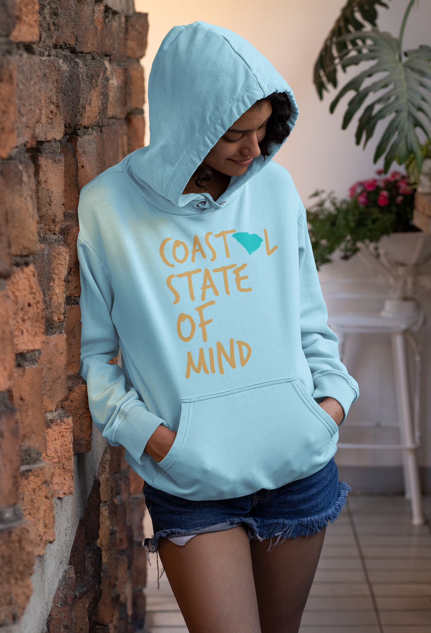 Coastal State of Mind South Carolina Sunset Gold Unisex Hoodie