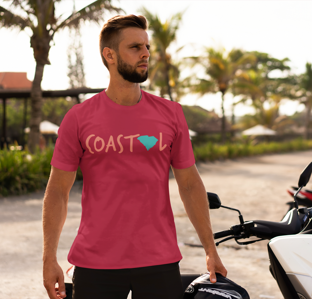 Coastal South Carolina Sunset Red Unisex Jersey Tee