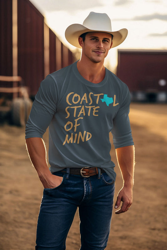 Coastal State of Mind Texas Beachfront Long Sleeve Unisex Tee