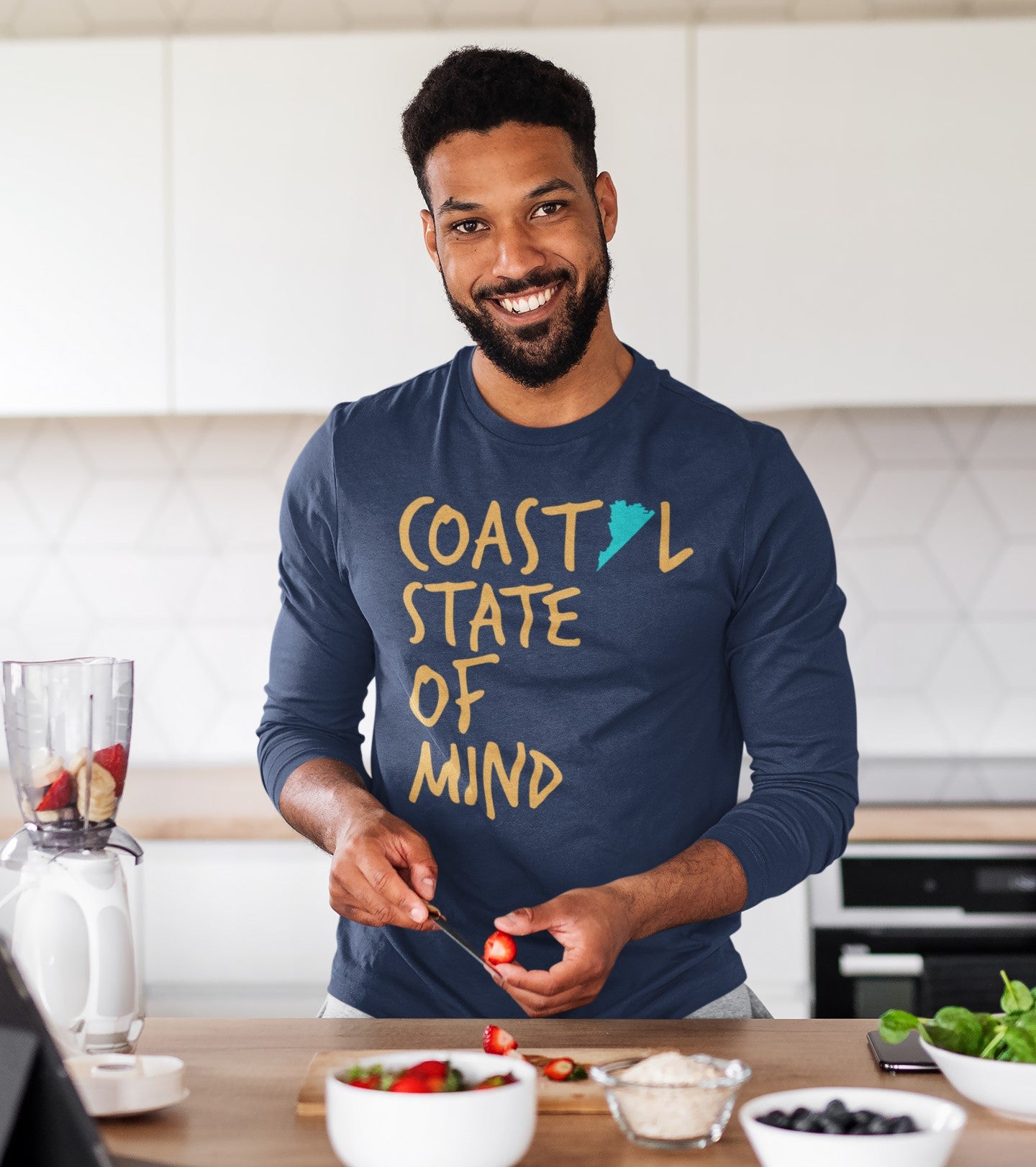 Coastal State of Mind Virginia Beachfront Long Sleeve Unisex Tee