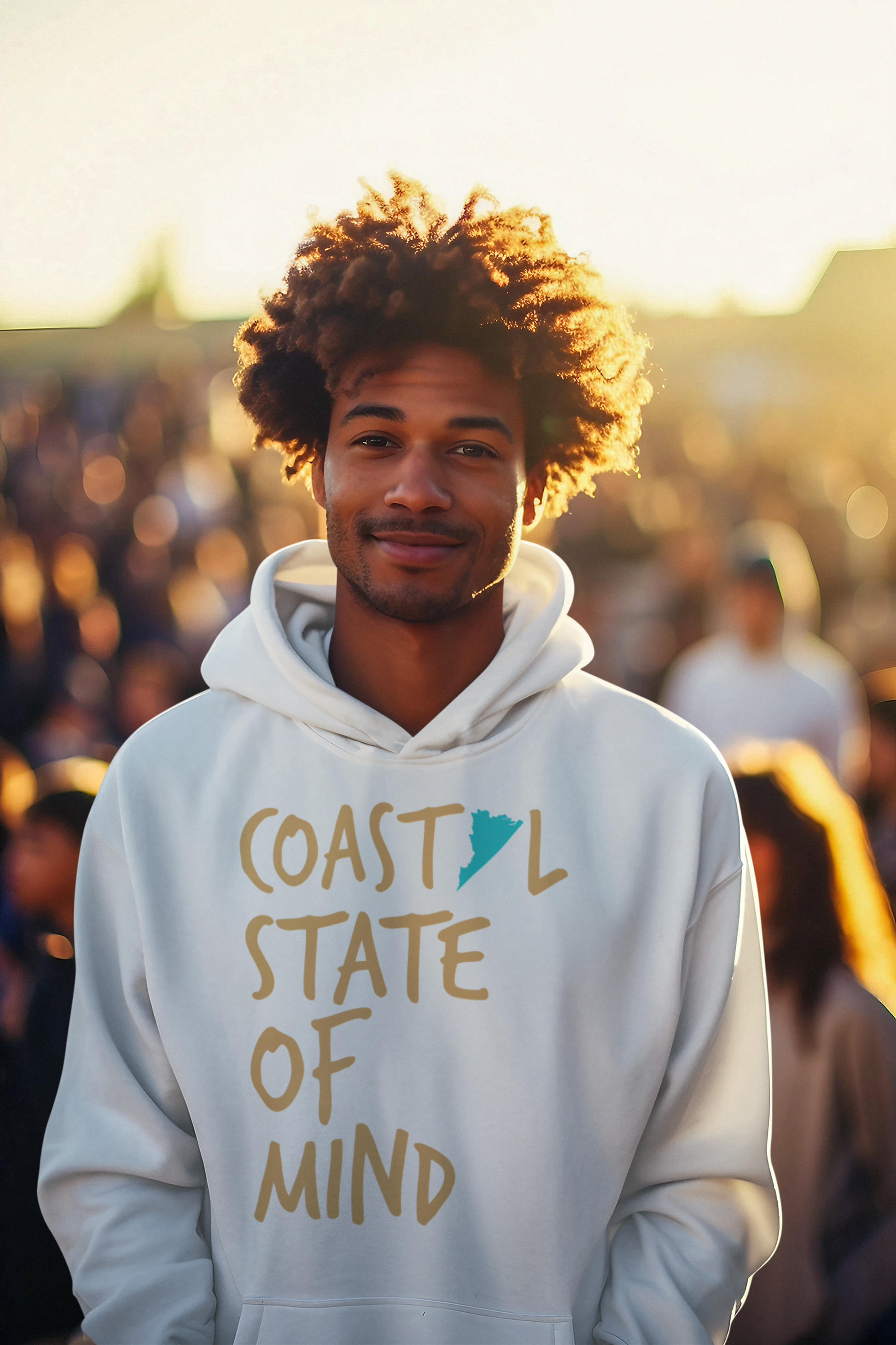 Coastal State of Mind Virginia Sunset Gold Unisex Hoodie
