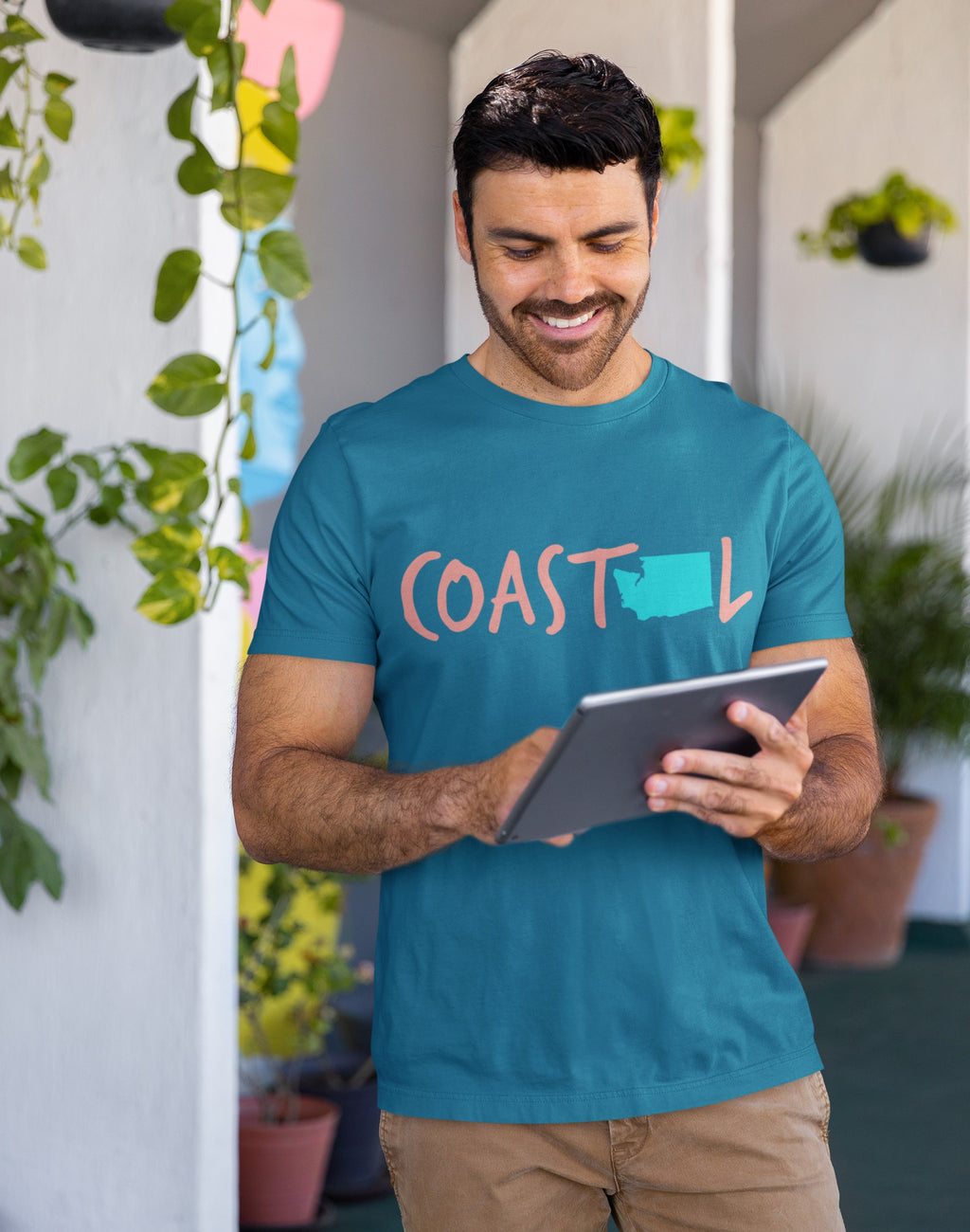 Coastal Washington Sunset Red Unisex Jersey Tee