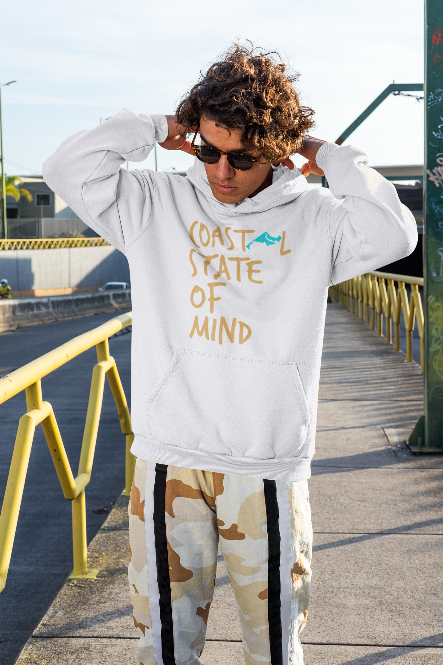 Coastal State of Mind South Carolina Sunset Gold Unisex Hoodie