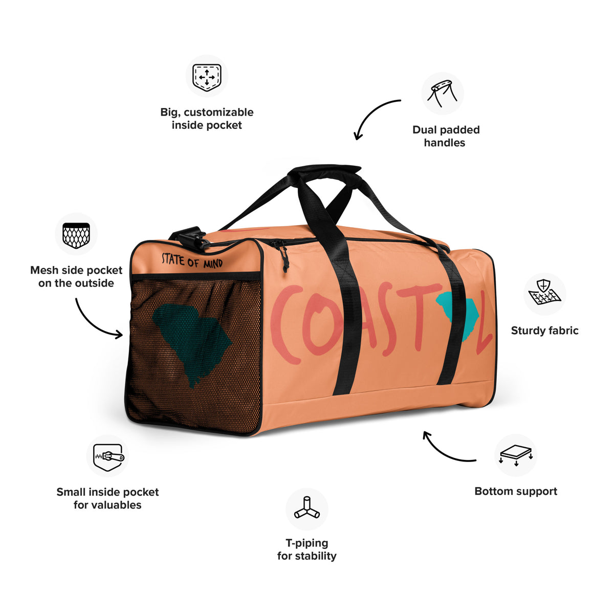 Coastal South Carolina™ Rainbow Row Duffel Bag
