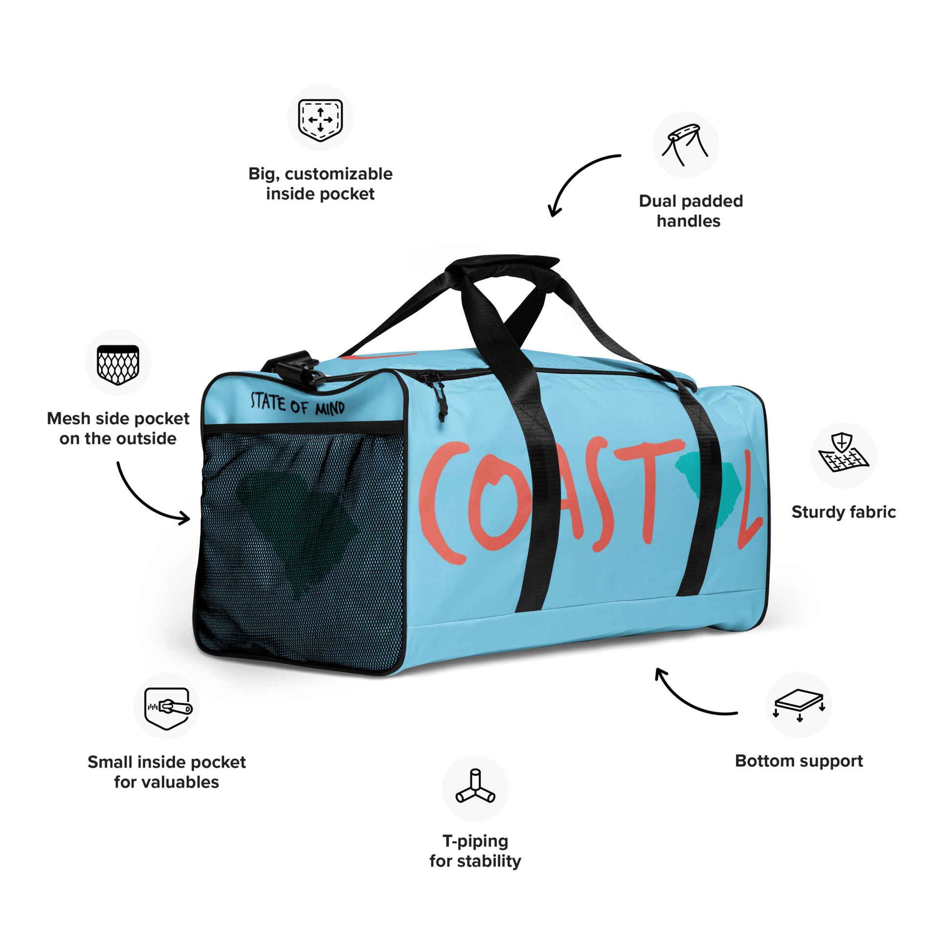 Coastal South Carolina™ Rainbow Row Duffel Bag
