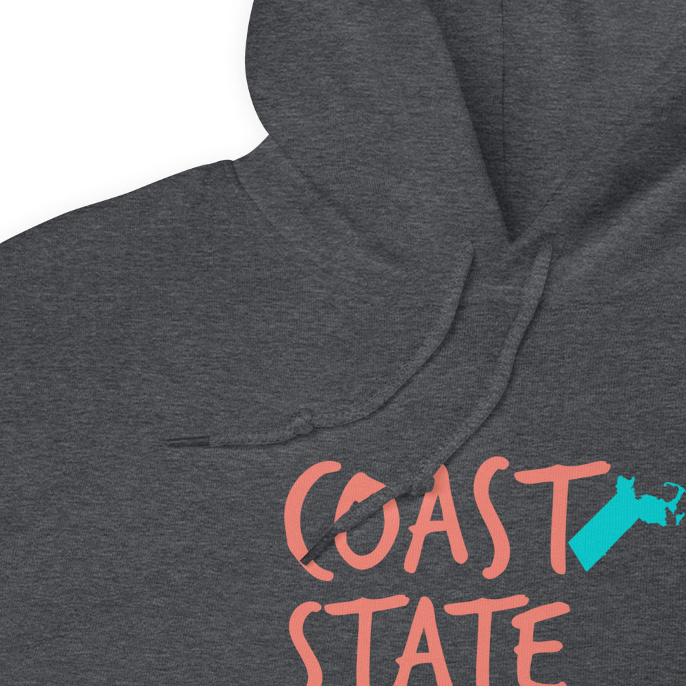 Coastal State of Mind™ Massachusetts Beach & Bonfire Unisex Hoodie